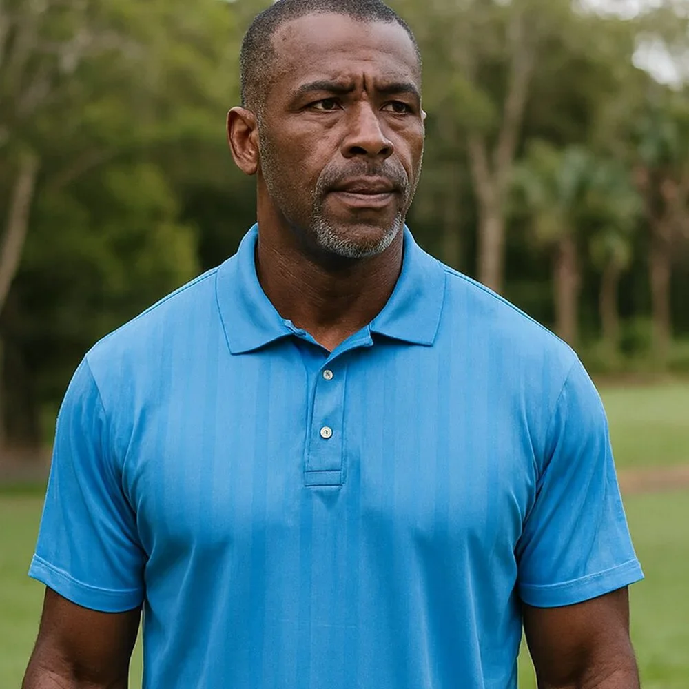 Tiger Woods Golf Polo Men Blue XL Nike Collection‎ Perforated Dri Fit Shirt VTG